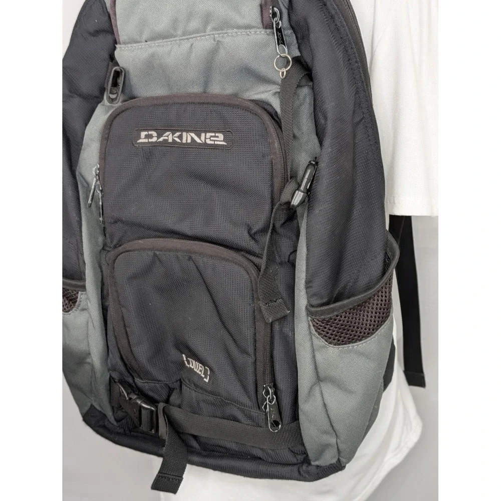 Dakine Duel Pack Backpack Gray Black Laptop School Travel Hiking 20x15x4